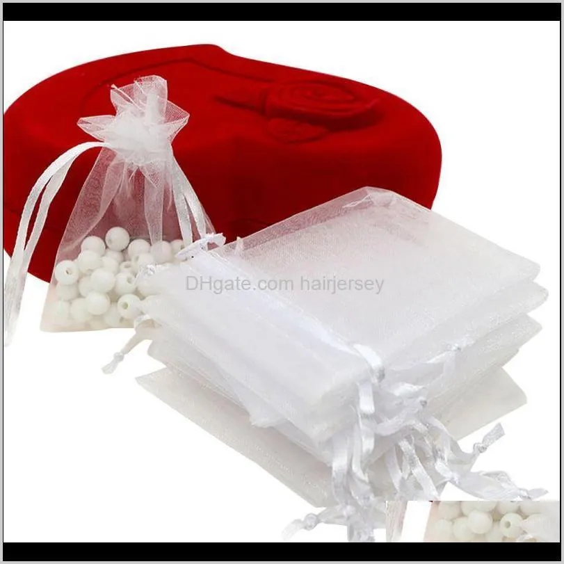100pcs organza gift bags jewelry packaging bag wedding party decoration christmas valentine`s day candy chocolate gift bags