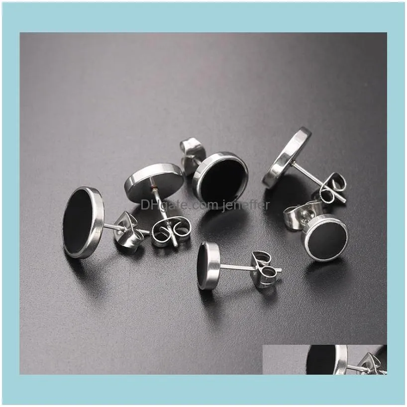 Charm-Ohrringe Jewelryfactorybsplcakes, modisches rundes Hantelöl aus Titan-Edelstahl, weibliche Langhantel-Ohrringe, Anti-Allergie-Tropfen