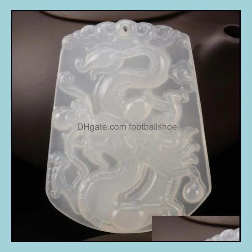 Agate, Chalcedony and White Dragon charms fashion men`s women`s pendants all-match