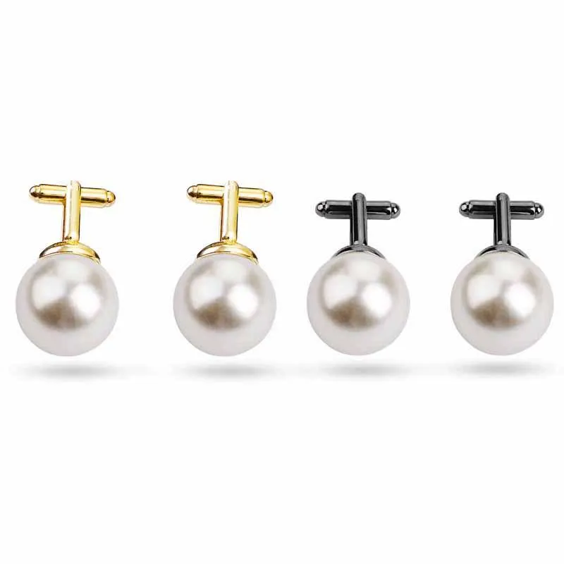 2022 New Men Women's Pearl Cufflinks Camisa Francesa Camisa Manga Cuff Links Botões De Moda Jóias Will e Sandy Novo