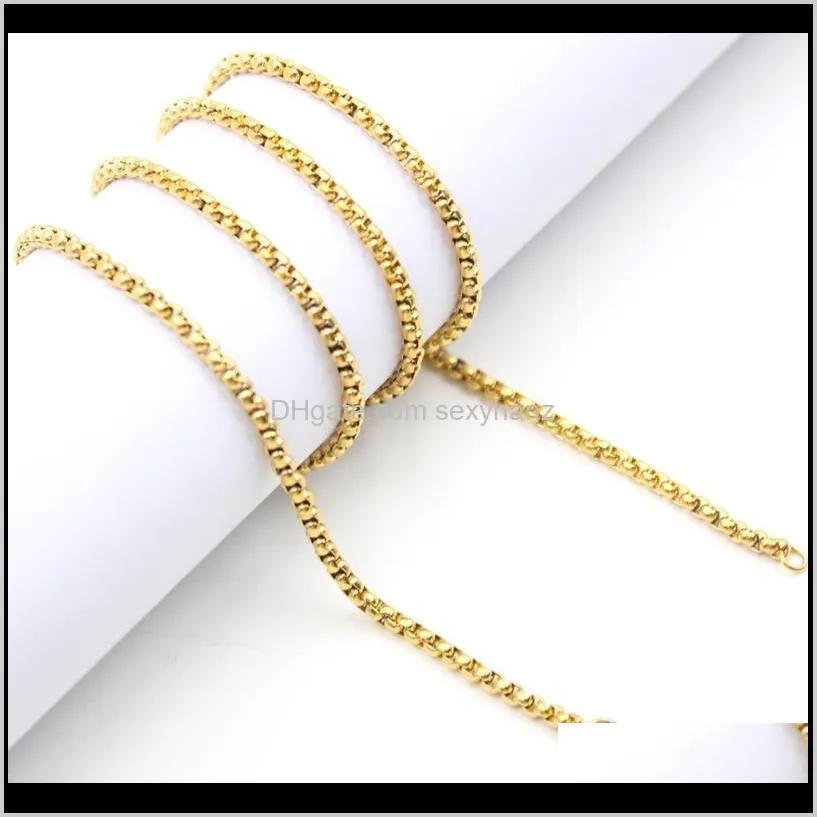 Wholesale chains! 18``,20``,24``,28``,32`` square rolo chain Stainless steel floating locket chains 2.6mm width necklace chain