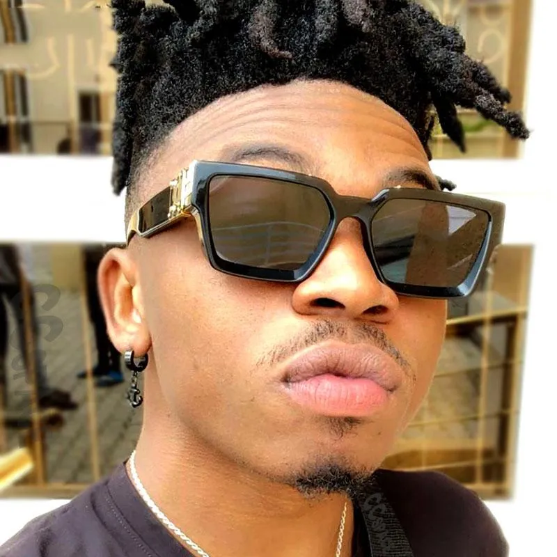 Fashion Designer Oversized Square Sunglasses Men Vintage Ins