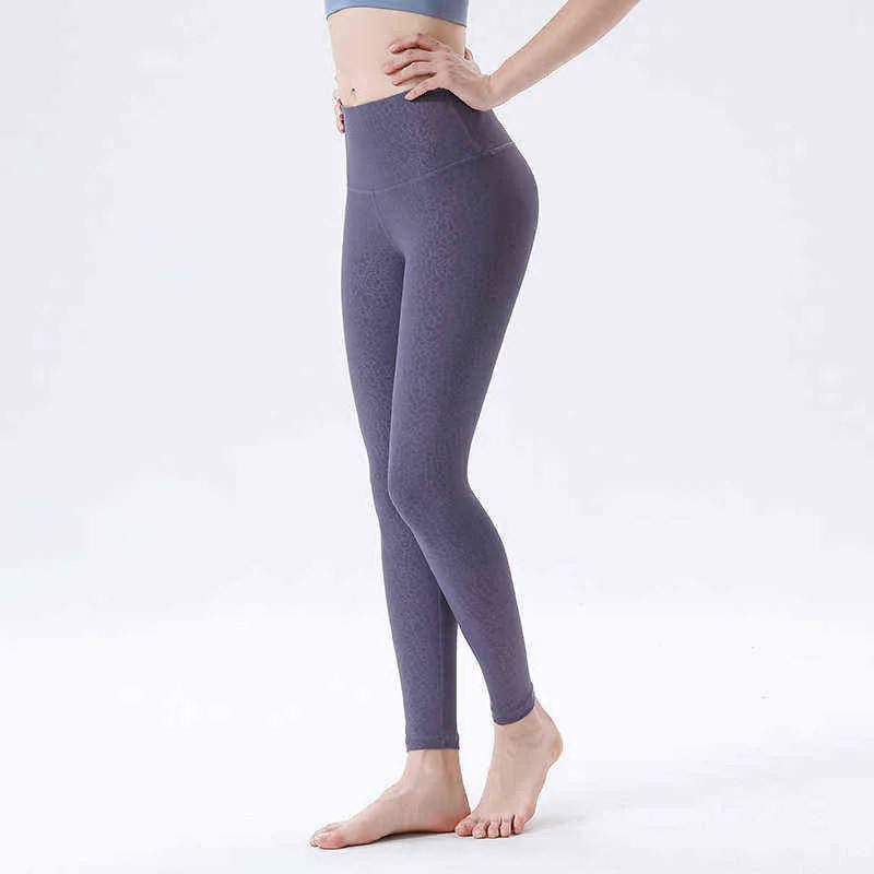 Women Leopard Yoga Pants tryckt hög midja fitnesskläder sportbyxor gym yoga leggings som kör byxor träning sportkläder H1221