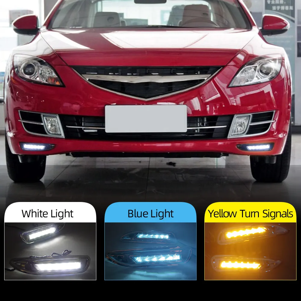 2pcs لـ Mazda 6 Mazda6 2008 2009 2010 LED DRL النهار تشغيل مصباح إشارة مضاد للماء ضوء النهار