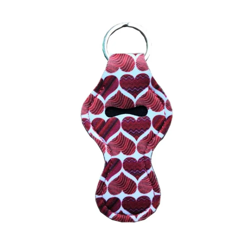 63 Style Neoprene Chapstick Holder Keychain Girl Chapstick Lipstick Keychain For Sale Gift Favors