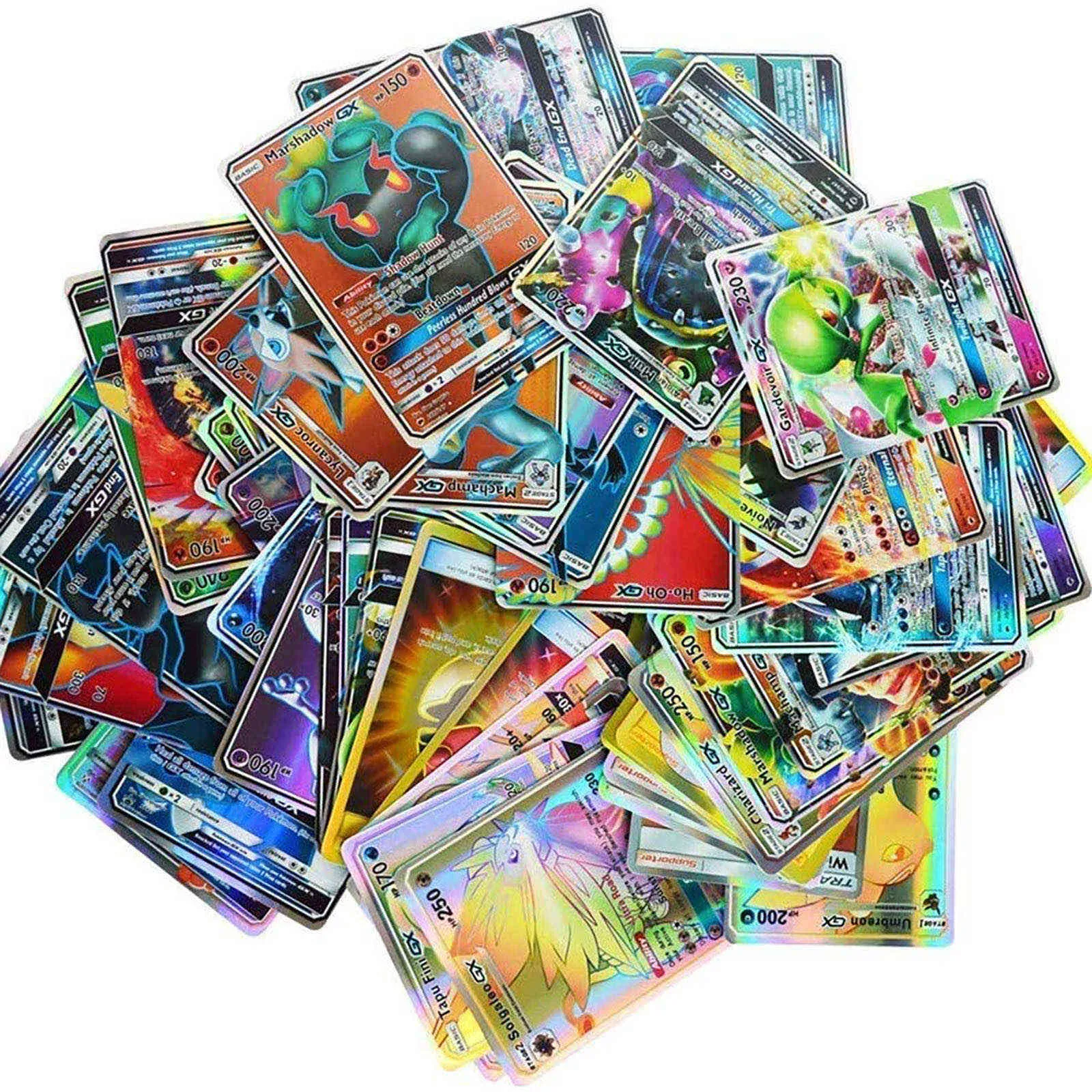 60/100Pcs Pokemon Shining Cards English Version MEGA GX Vmax TAG EX Proxy  Collection Cards Toys Children Gift