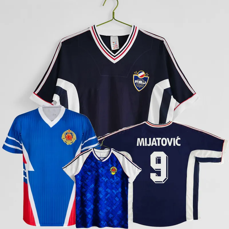 1990 1998 Retro Yugoslawia Soccer Jersey Savicevic Stankovic Stojkovic Nationalmannschaft Vintage Classic Football Shirt