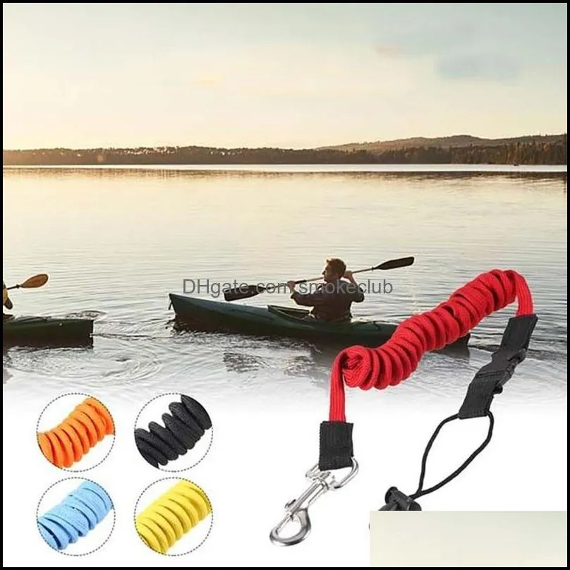 Rafts/Inflatable Boats Kayak Canoe Inflatable Boat Paddle Elastic Coiled Leash Cord Oar Rope Tether