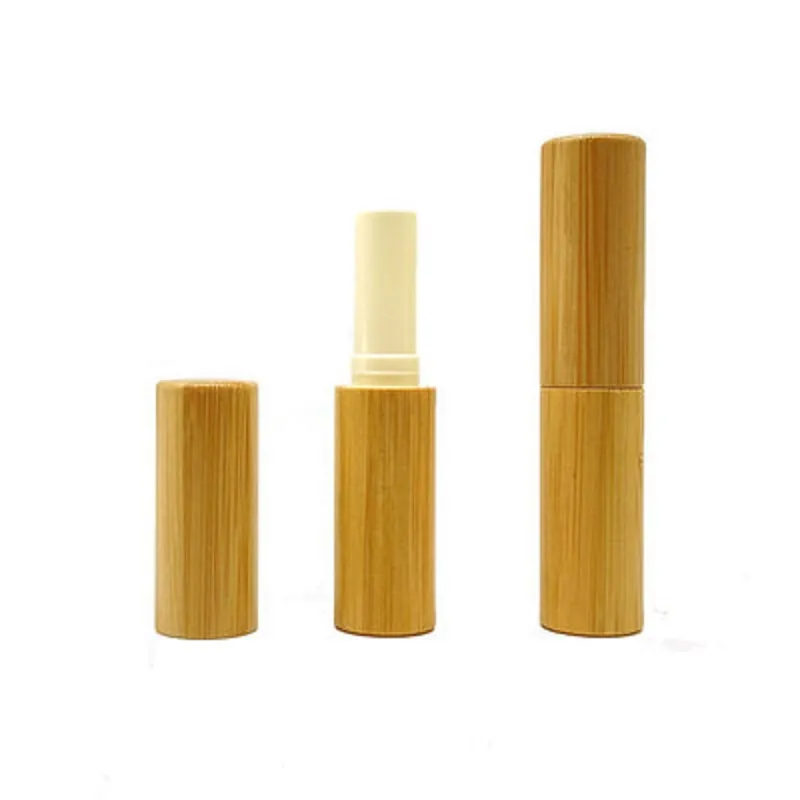 4G 5G Tam Doğal Bambu Ruj Şişesi Boş Tüp Klasik Makyaj DIY El Yapımı Dudak Parlatıcısı Tüpler Dolum