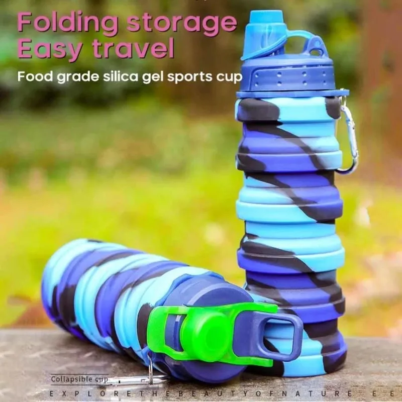 Borraccia Viaggio 500ml Borraccia Pieghevole In Silicone Senza BPA