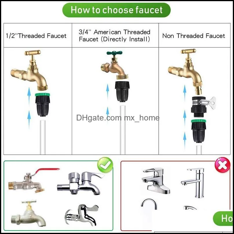 Watering Equipments Mini Drip Irrigation Kit Garden System Misting Cooling For Greenhouse/Lawn With Adjustable Sprinkler