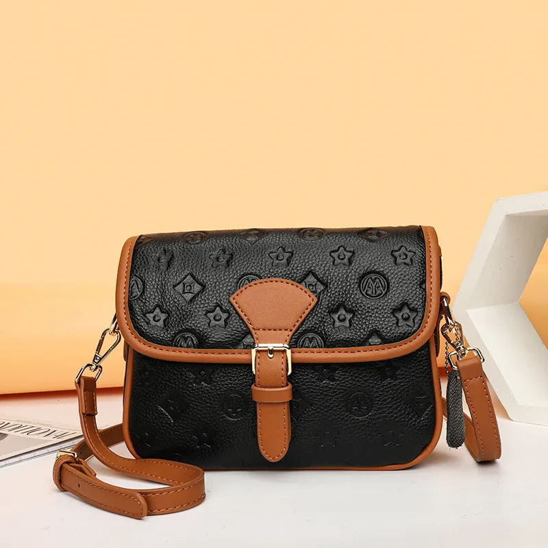 Mode Luxe Ontwerp Lederen Enkele Schouder Cross-body Tas Lvs Portemonnees 2022 Dames Retro Reliëf Monogrammen Kleine Vierkante Schoudertassen 23*9*17cm