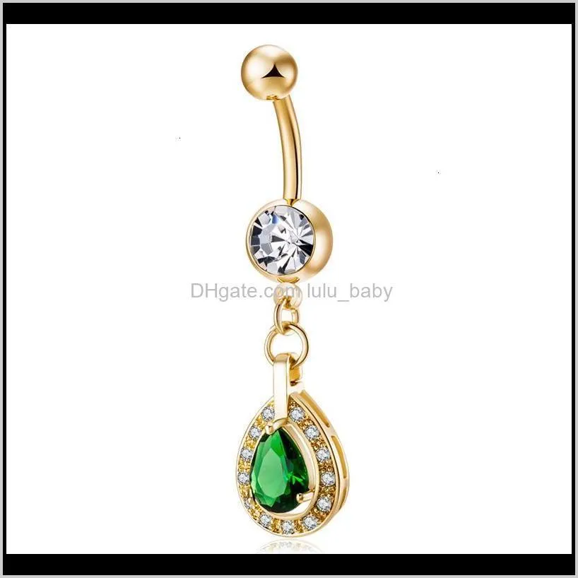 & Bell Rings Body Jewelry Drop Delivery 2021 Designer 5 Colors Anti-Allergic 18K Yellow Gold Plated 316L Surgical Steel Button Dacing Navel B