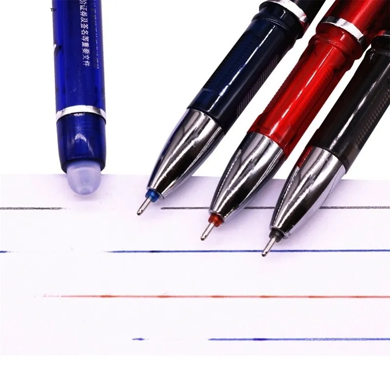 144 PCS Magic Gel Pen 0.5mm Recarga de cuatro colores Papelería borrable Regalo Promoción Longitud 150 mm Oficina de estudiantes 210330