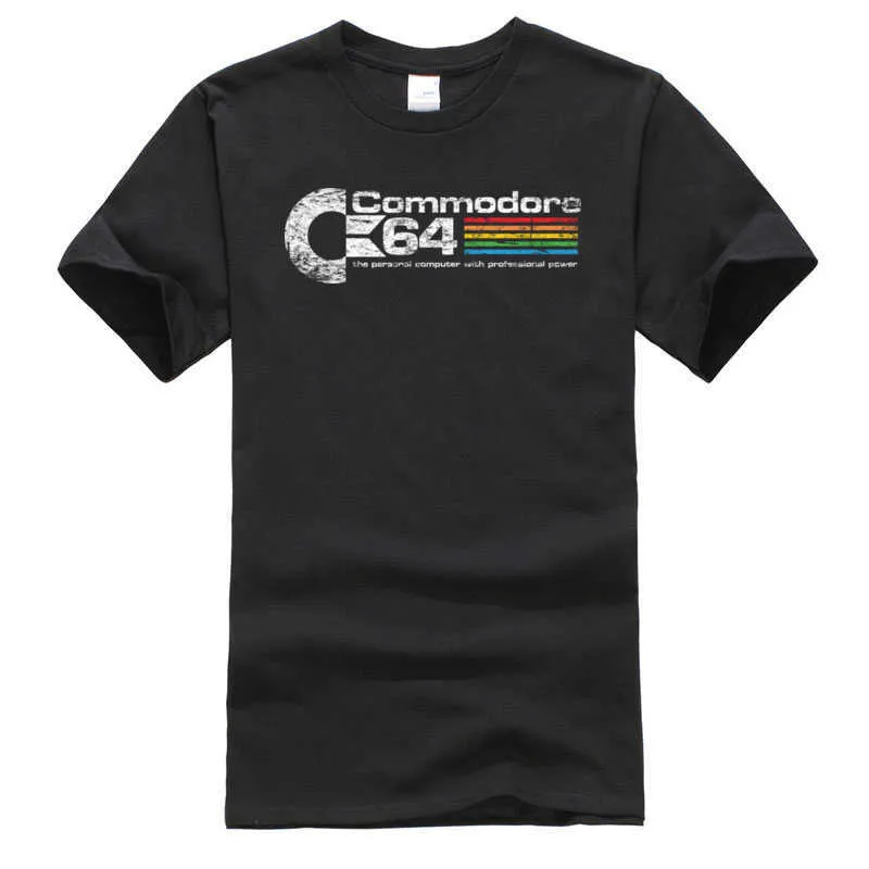 C64 SID Amiga 8 bits Commodore 64 Mens Camiseta LGB Arco-íris Ocasional Ops Crew Pescoço Outono Pure Algodão Streetwear 210629