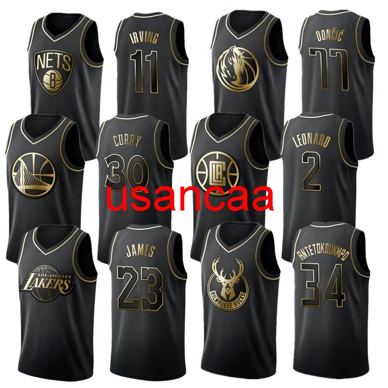 Tüm Nakış James 2 Leonard 11 Irving Durant Siyah Altın Basketbol Giysileri Erkek Kadınlar Gençlik Yeleği Herhangi Bir Sayı Ekle XS-5XL 6XL YELECE