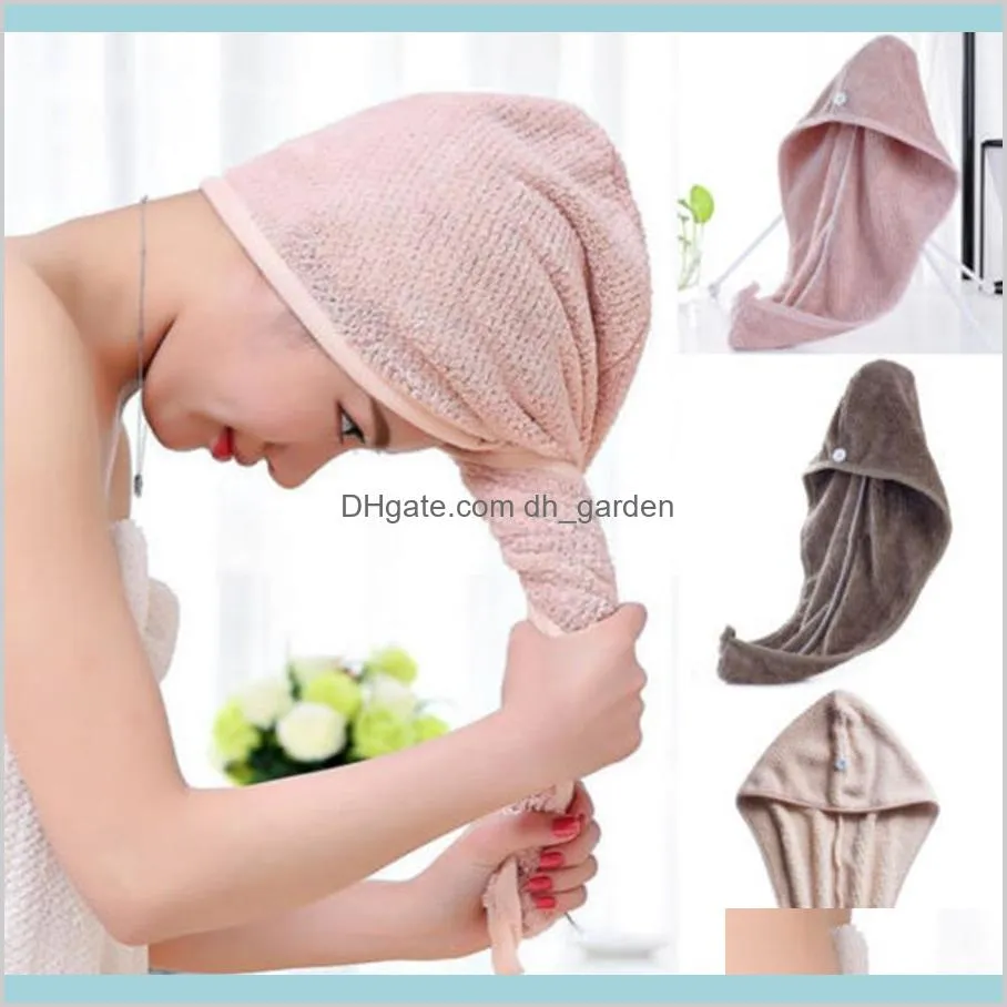 Gorros Accesorios de baño Hogar Jardín Mágico Microfibra Cabello Secador de secado rápido Baño Envoltura Sombrero Gorro de ducha rápido Turbante Toalla Seco 4 Estilo R