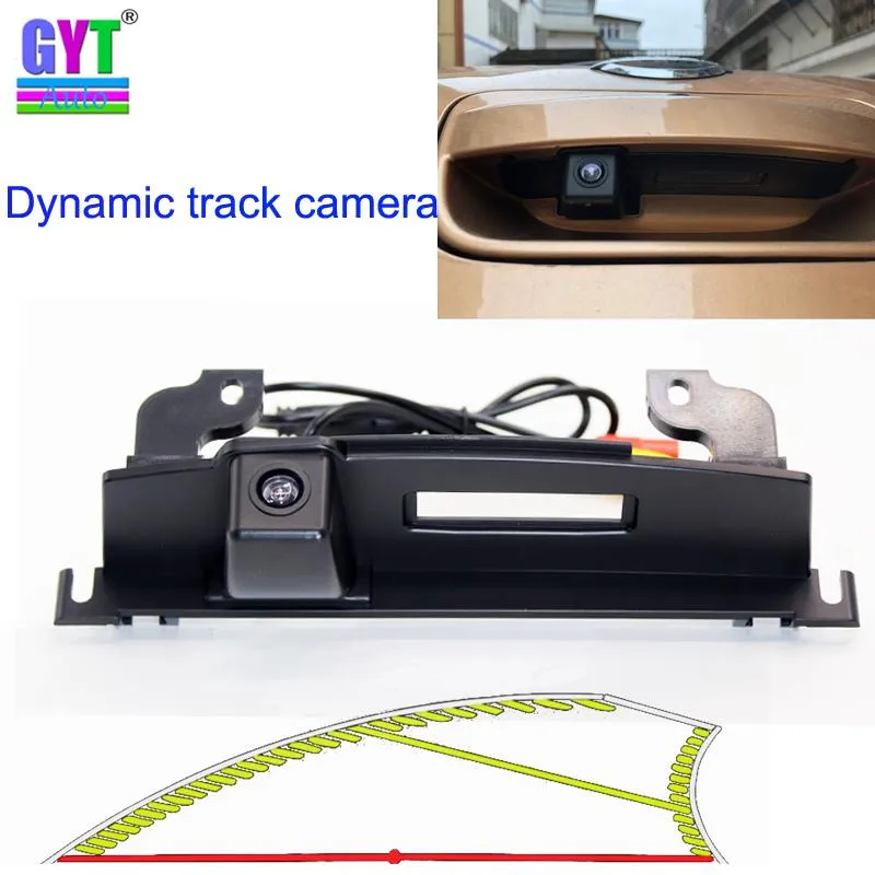 Car Rear View Cameras& Parking Sensors Dynamic Trajectory Tracking Backup Reverse Camera For TIIDA Trunk Handle Accessories