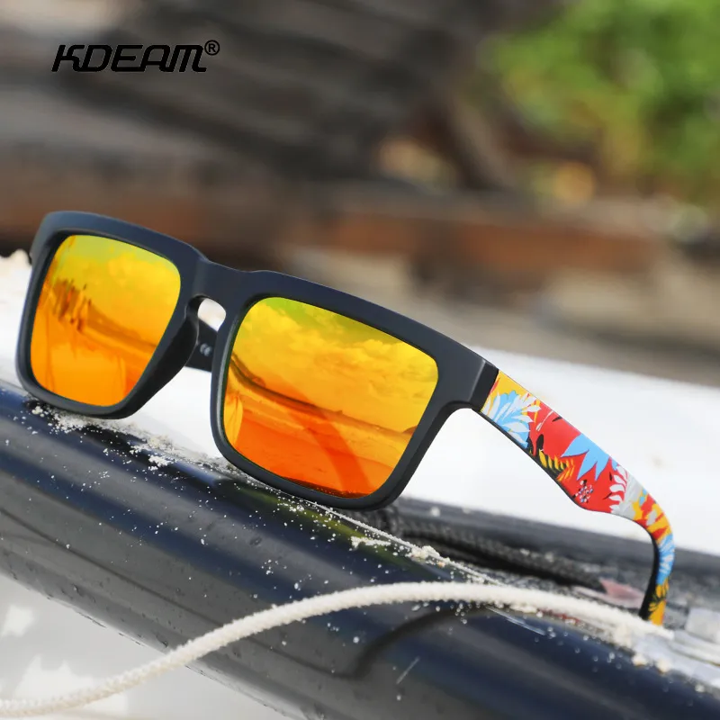 KDEAM Sports Polarized Sunglasses For Men Women - UV400 Protection Black Frame Gray Lens