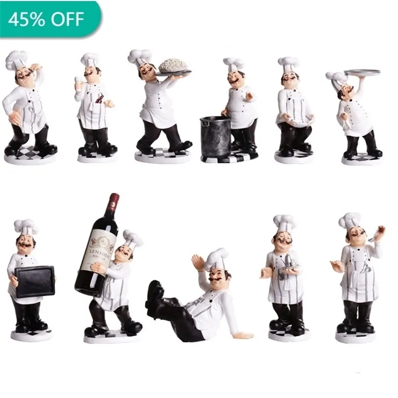 French Decorative Chef Figurine Resin Ornament for Gourmet Kitchen ...