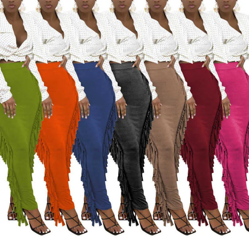 Женщины юбка бокового кисточка элегантный уникальный халат прямой тонкий корпус лудное вечерние талия летающая горячая уличная одежда стиль плюс размер одежды