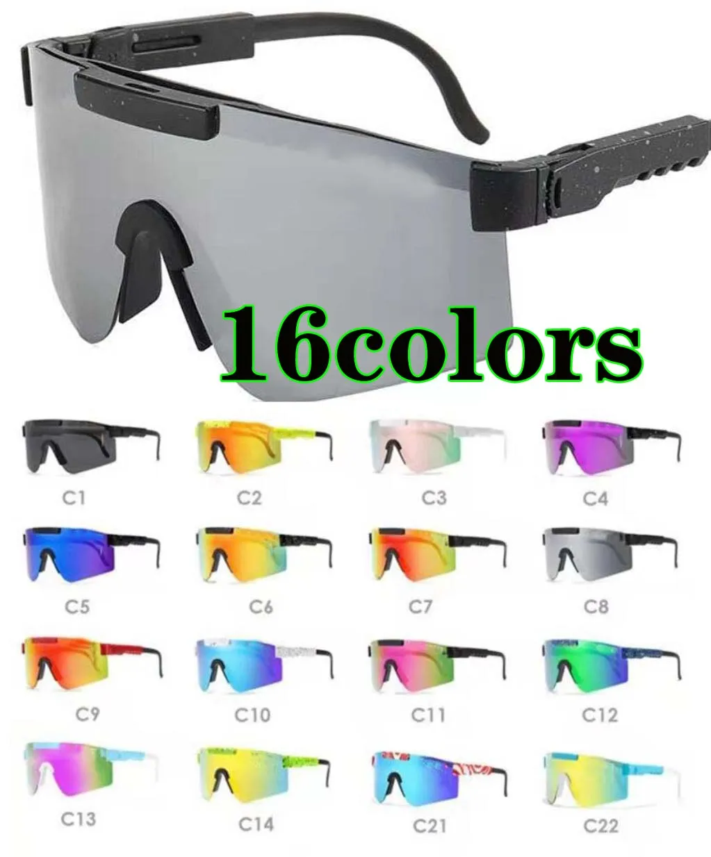 16colors summer men fashion sunglasses motorcycle spectacles women Dazzle colour Cycling Sports Outdoor wind Sun Glasses big frame