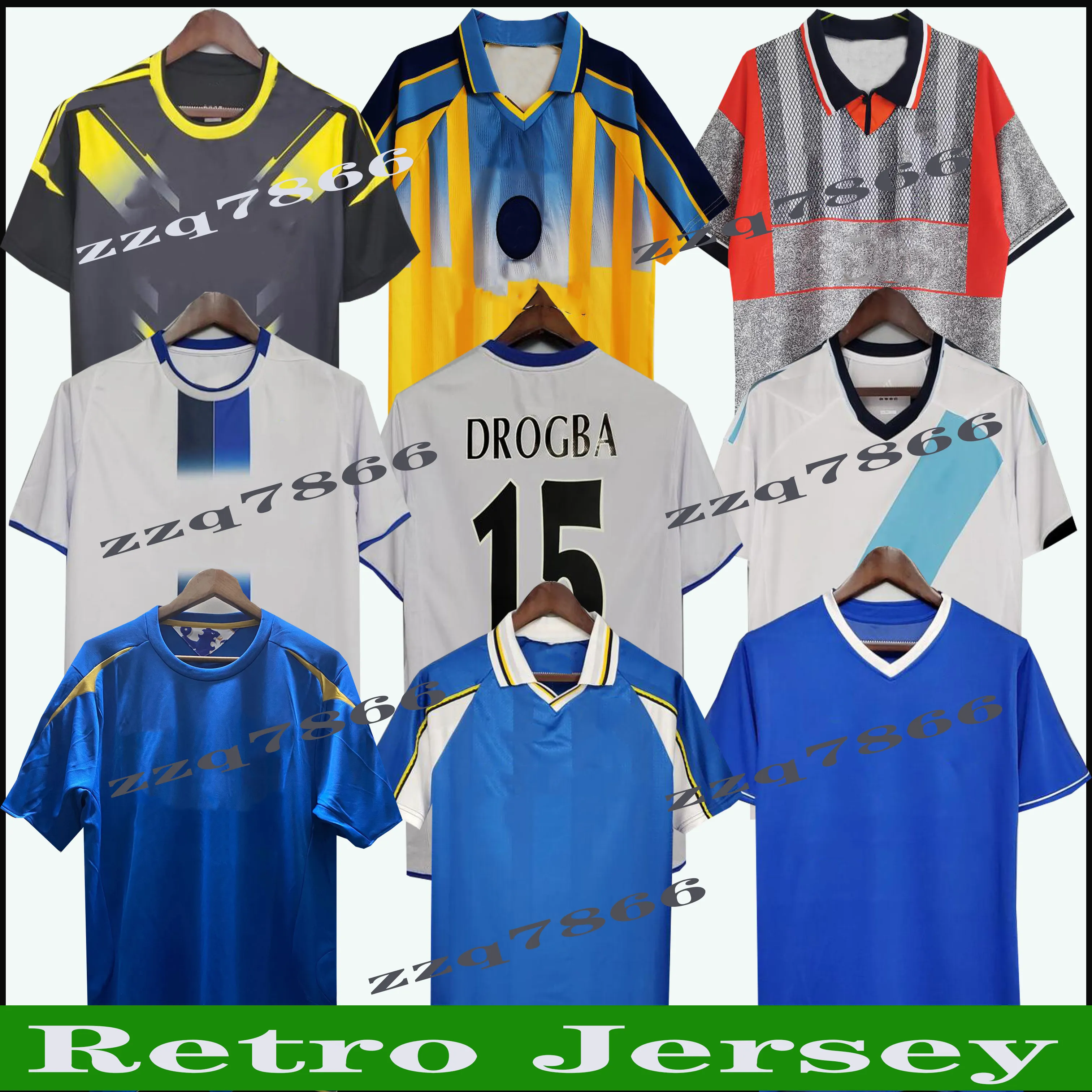 2011年レトロサッカージャージランパードトーレスドログバ11 12 13 94 95 96 97 98 99 Soccers Jerseys Crespo Wiseシャツ03 05 06 07 08 Cole Zola Vialli Gullit 1994 1995 1996