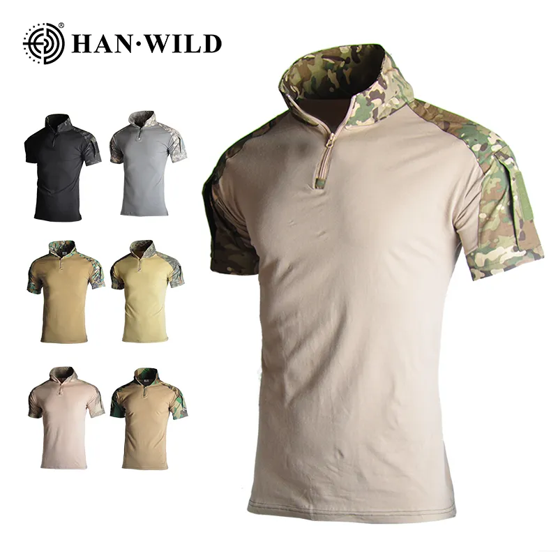 Outdoor Sport Men Tactical T-Shirts Military Hiking Tee Shirt Army Loose Quick Dry Short Sleeve Solid Breathable Camo