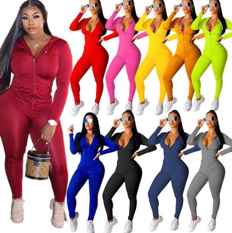 Bayan Tasarımcı Eşofman Spor Uzun Kollu Ceket Pantolon Hoodie Legging İki Parçalı Set Kıyafetler Artı Boyutu Kadın Giyim