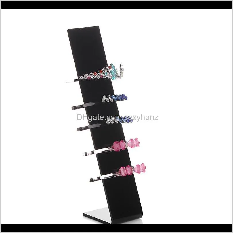 black clear flat acrylic display stand jewelry hairpin 20cm shelf storage rack jewelry holder headband hairpin holder headdress display