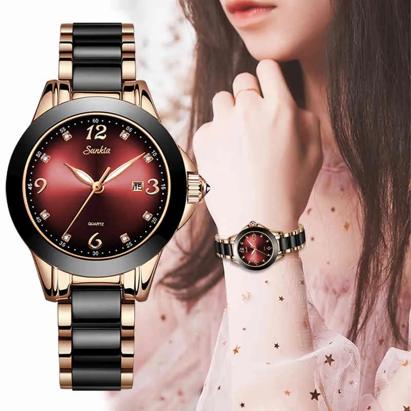 Luxury Ceramic And Alloy Sterns Watches Ladies With Analog Display
