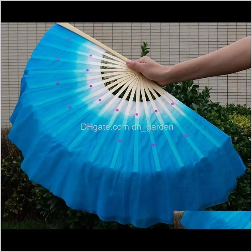 hot festive chinese silk dance fan handmade fans belly dancing props 5 colors sn2197