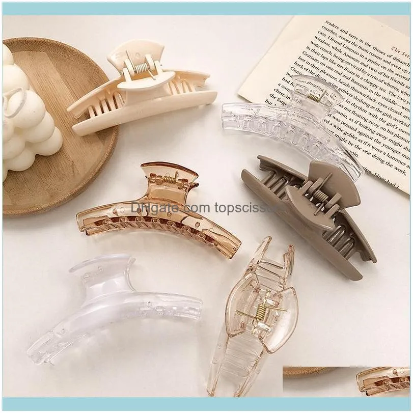 Transparent Acrylic Hair Claw Simple Woman Crab Clip Girl Fashion Brown Women Vintage Accessories1