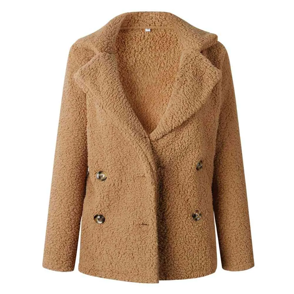 Elegante casaco de pele falso mulheres outono inverno jaqueta quente pele macia senhoras jaqueta feminina adjogo de pelúcia casual outerwear mulheres jaqueta 210416