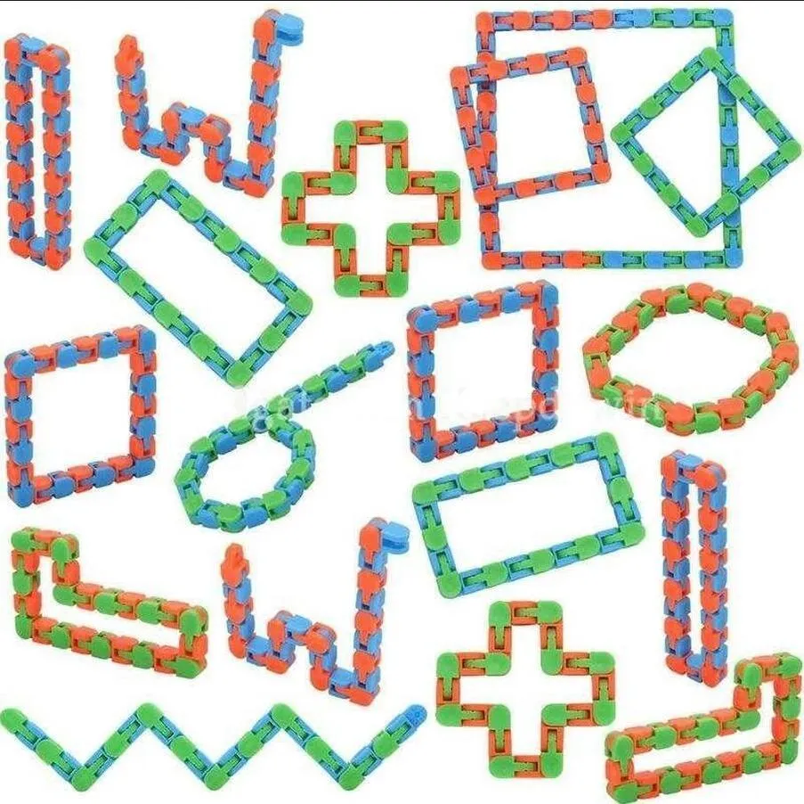 Wacky Tracks Snap und klicken Sie auf fidget spielzeug schlange puzzles spielzeug für kinder erwachsene party adhd autismus stress relief hält Finger mit fy7623