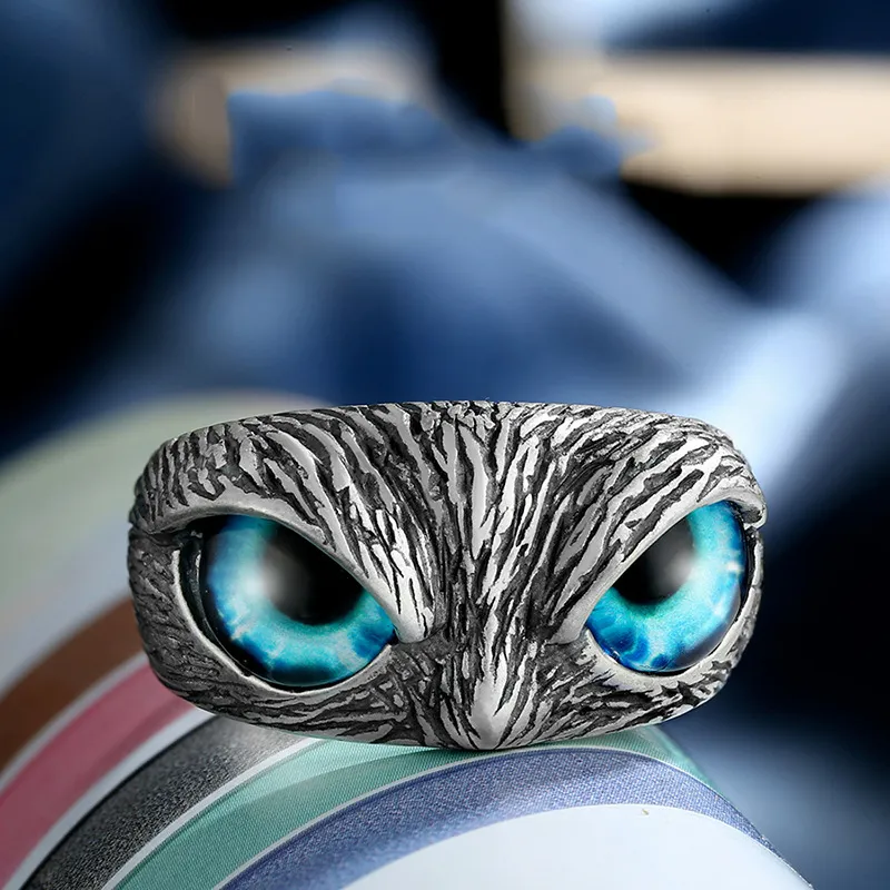 Evil Blue Eye Turkse Uil Magische Ring Emo Pride Bijpassende Punk Accessoires Vrouwen Man Koppels Geschenken Zelfverdediging