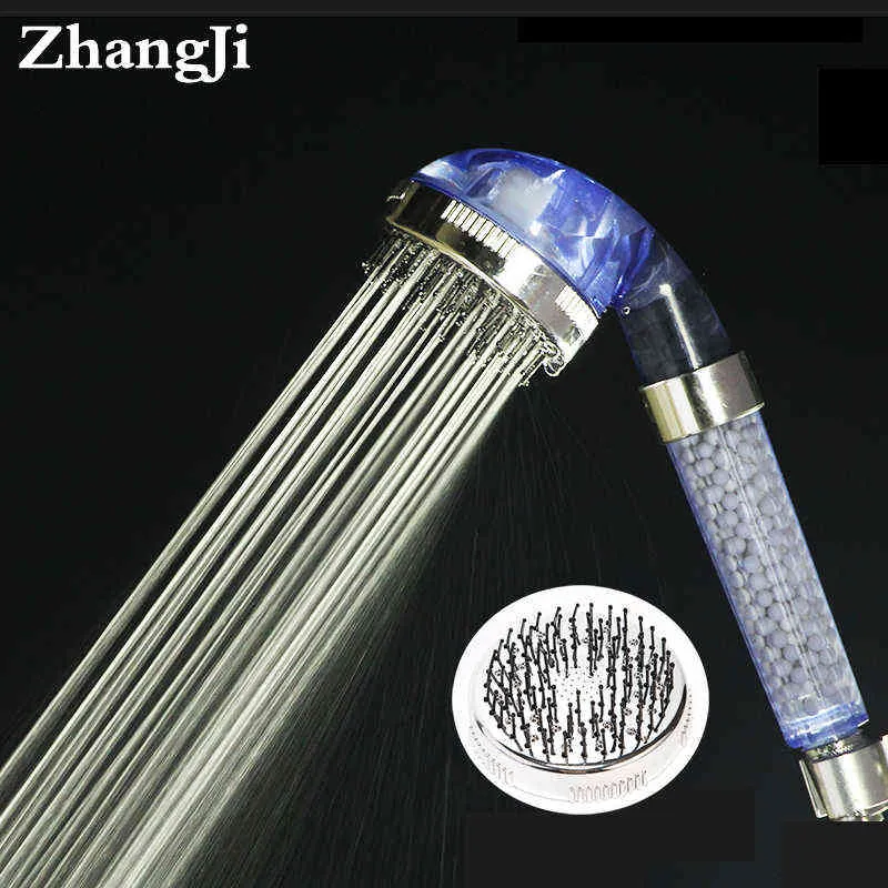 Zhangji convient aux femmes réglable 3 jets haute pression pomme de douche SPA filtre manipulé économie d'eau peigne massage pomme de douche H1209