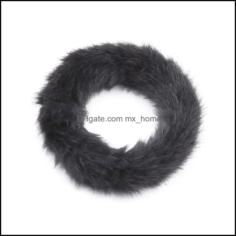 Winter Fur Hairband Soft Furry Seamless Headband Elastic Hair Band Girls Ponytai Holder Solid Headwear Hair Accessories 15 Colors