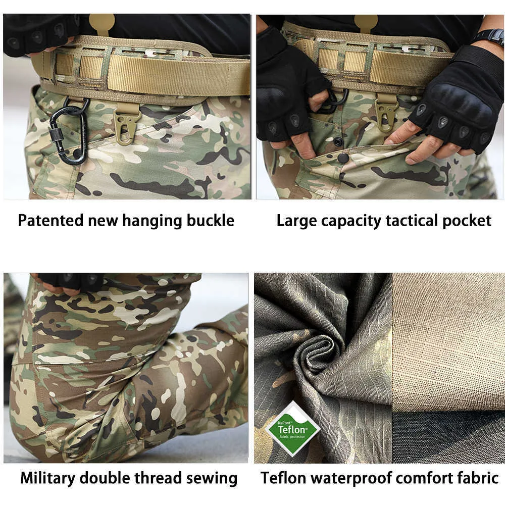 Pantalones Swat Para Hombre Táctico Militar Cargo Negro Militar