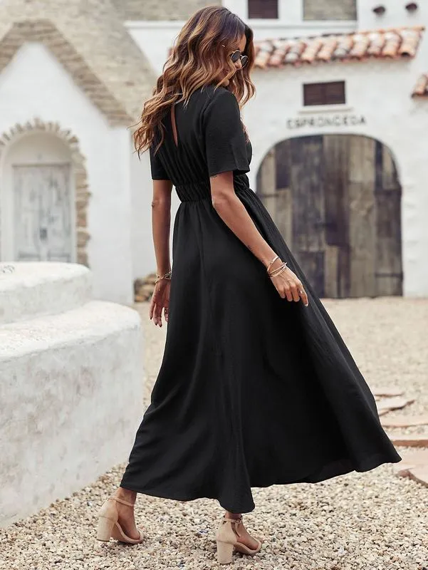 Empire Waist A-Line Maxi Dress with Elastic Waistband and Cowl Neck in Dark Green Polyester from Dhgate Basic & Casual Dresses - price 60.31 Empire Waist A-Line Maxi Dress with Elastic Waistband and Cowl Neck in Dark Green Polyester from Dhgate Basic & Casual Dresses - price 60.31