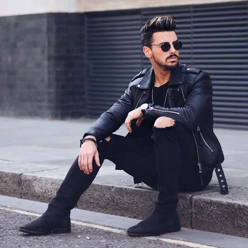 Chaqueta de cuero desgastada motorizada para hombre ropa de vestir estilo Vintage para oto o de moda 2021