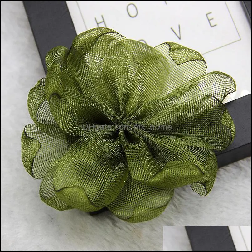 Decorative Flowers & Wreaths 5pcs Net Yarn Diy Burnt Edge Fabric Flower Hairpin Jewelry Accessories Cap