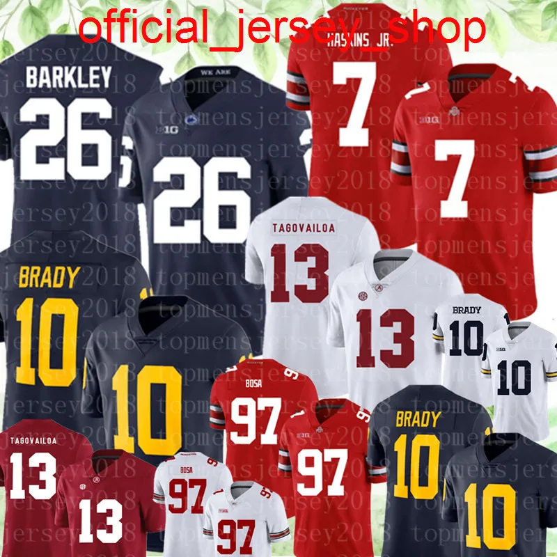 NCAA Ohio State Buckeyes #7 Dwayne Haskins Jr. #97 BOSA JERSEY 26 SAQUON BARKLEY 13 TUA TAGOVAILOA