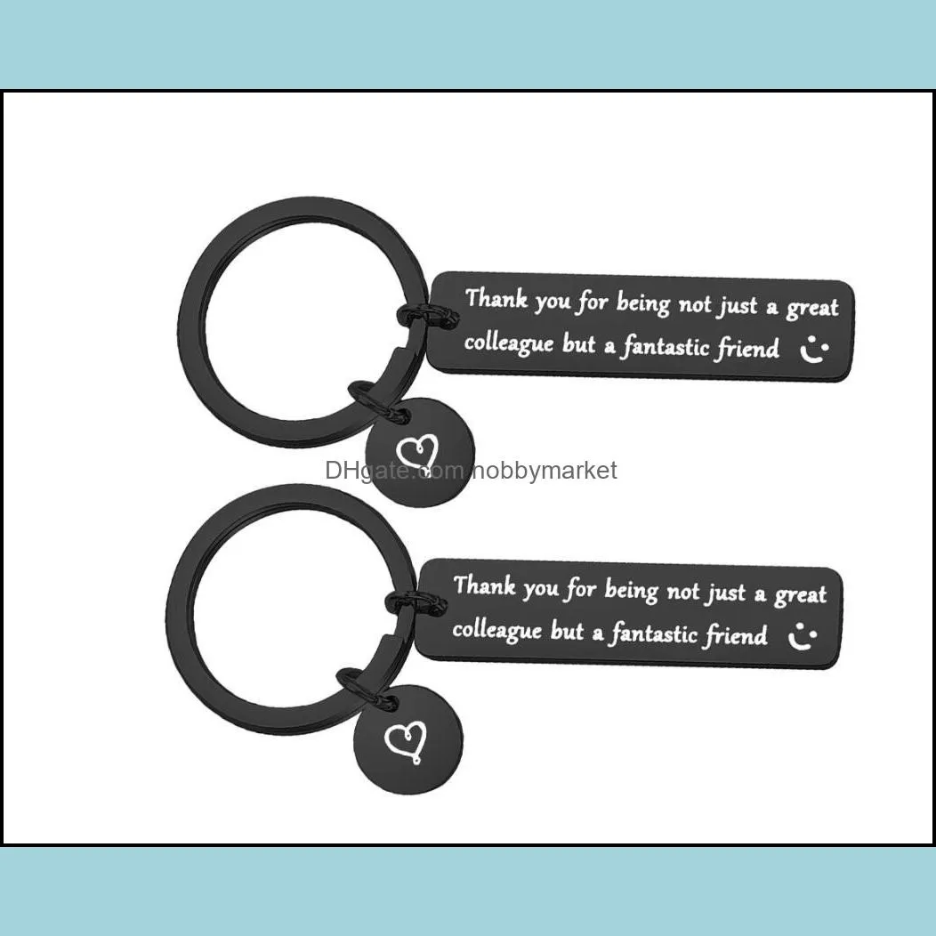 Key Ring Thank you for being friend Black Color friendship Key Chain Gifts Valentines Anniversary Birthday Gift to friends