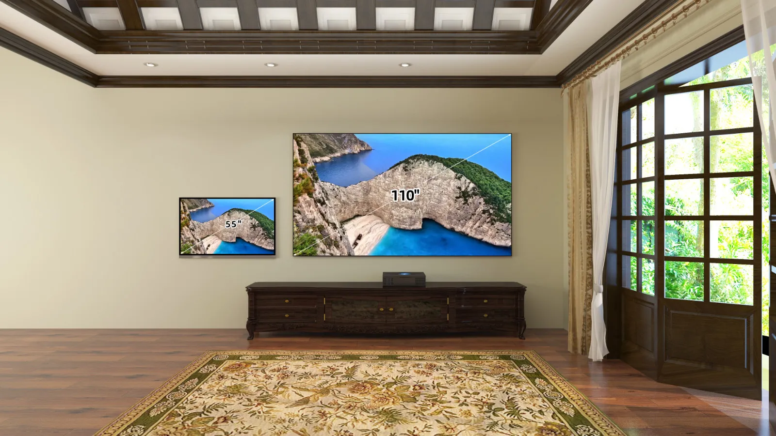 Full HD 1080p 3D Home Cinema Retractable Home Theater Screen With Thick