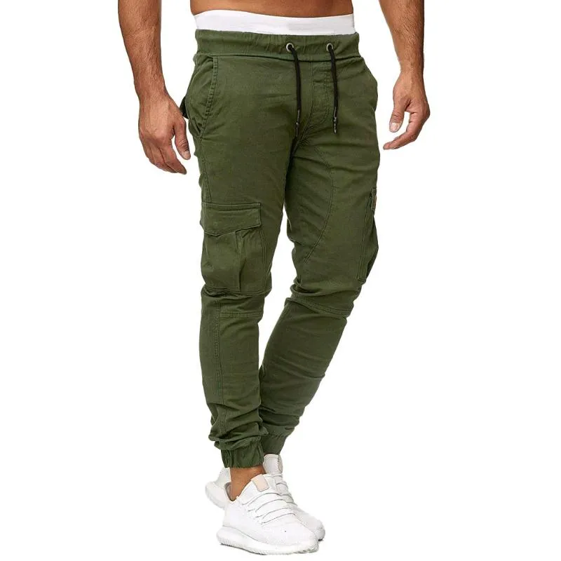 Erkek Pantolon 2021 Erkek Moda Kalça Erkekler Sweatpants Rahat Elastik Koşular Spor Katı Baggy Pockets Pantolon Slacks