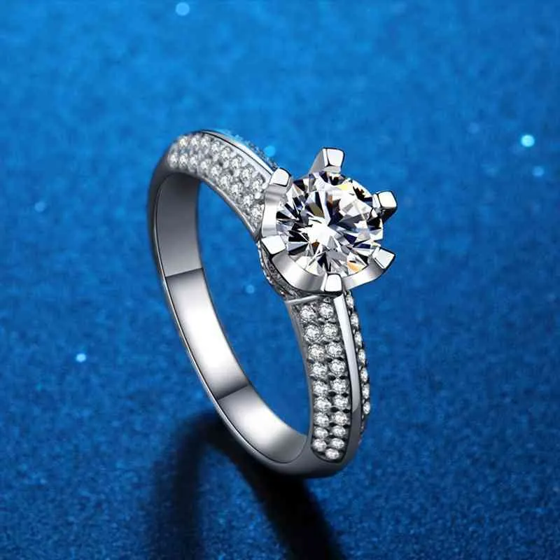 20 Modeller Moissanite Diamond Ring 2ct 925 Sterling Silver Ringar Bröllopsfestjubileum Smycken för Kvinnor Justerbar storlek