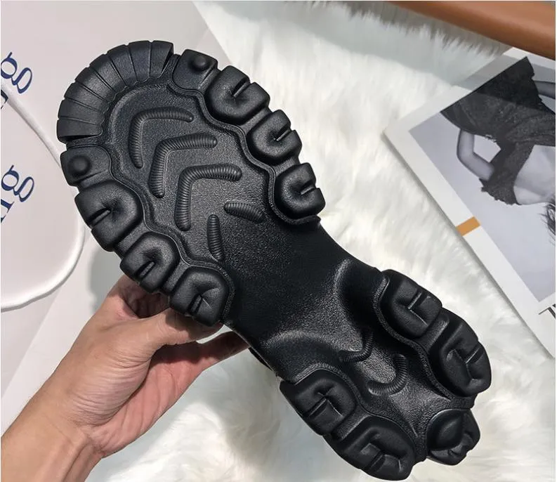 Boots Black Punk Style Platform Women Ankle 2021 Fashion Cross Strap Chunky Heels Woman Waterproof Pu Leather Shoes