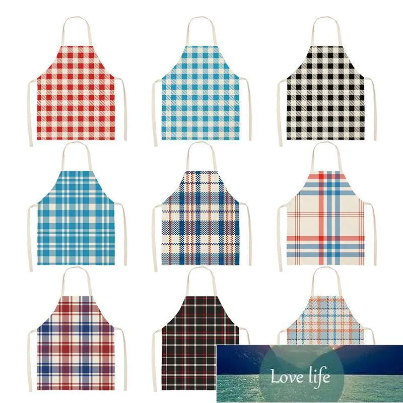 Aprons Color Grid Pattern Apron For Kitchen Cooking Accessories Women Woman Child Factory price expert design Quality Latest Style Original Status