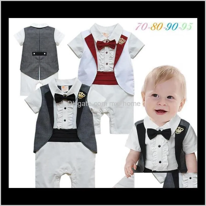 Cross Border Childrens Desgaste Mens Roupas Verão Verão Puro Cavalheiro BodySuit Cem Dies Ano Vestido Romper MSFHX Macseiros Y2ZGT